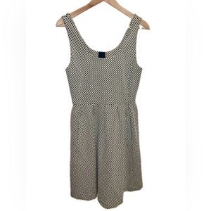 Banana Republic Fit and Flare Dress Black White Size 8 Polka Dot Tank EUC